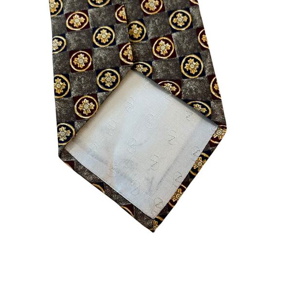 Valentino Cravatte Tie Maltese Cross Blue And Red Made‎ In Italy - Picture 4 of 6